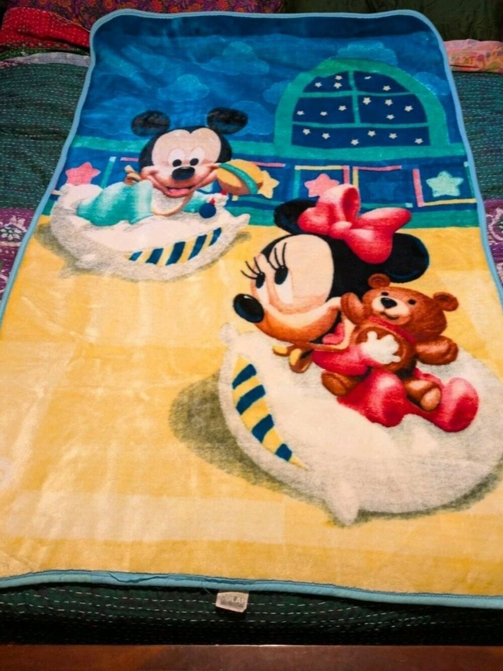 Colap Disney Baby Blanket 60x40 Mickey & Minnie Mouse Bear Sleep Cute